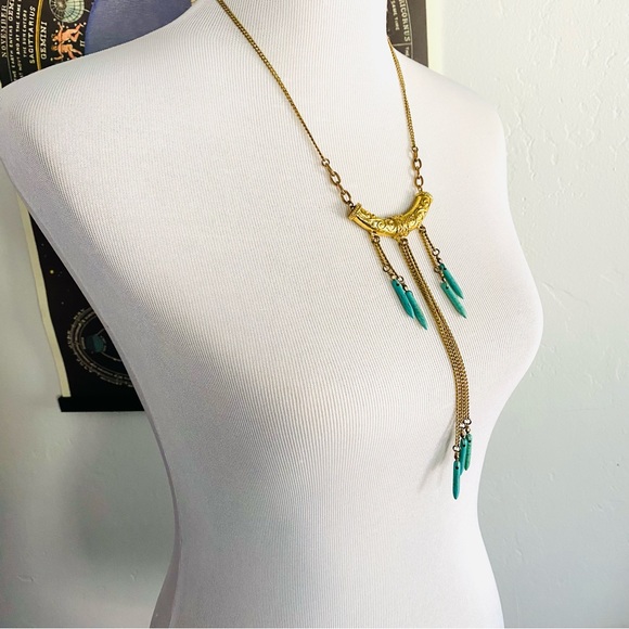 Vanessa Mooney x FP Gold & Turquoise Necklace - Picture 7 of 8